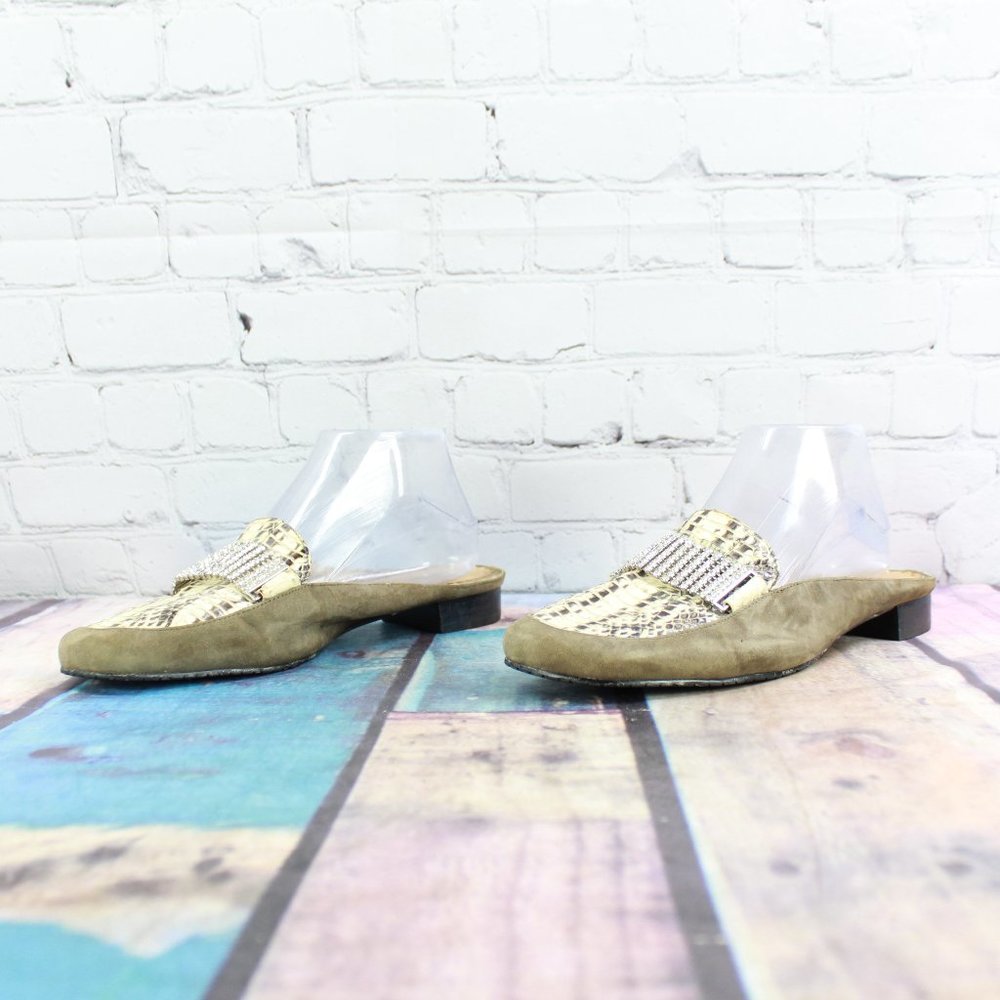 Donald J Pliner Lisa Elephant Leather Mule Slides Sandals Size 9.5 - Picture 2 of 9